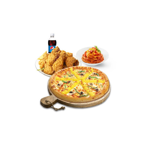 고구마피치세트L(고구마피자L+후라이드치킨(뼈))+스파게티+콜라1.25L