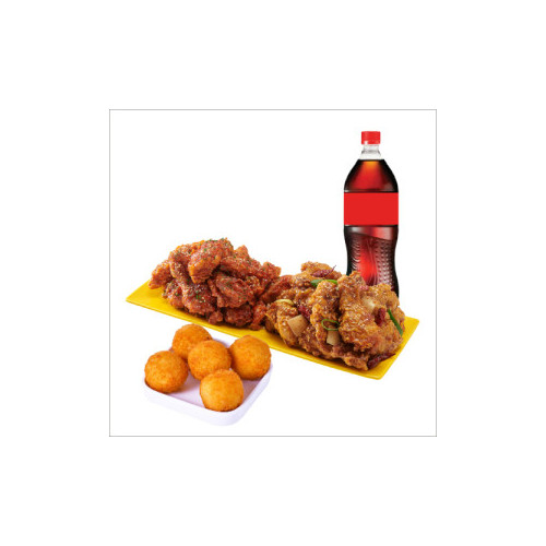 (순살)반반치킨(양념/깐풍)+오리지널치즈볼+콜라1.25L